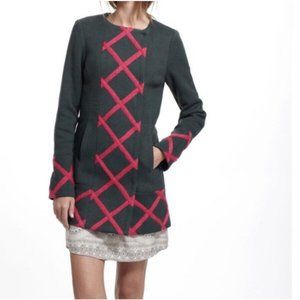 Anthropologie Elevenses Tamarisk embroidered Lattice Coat